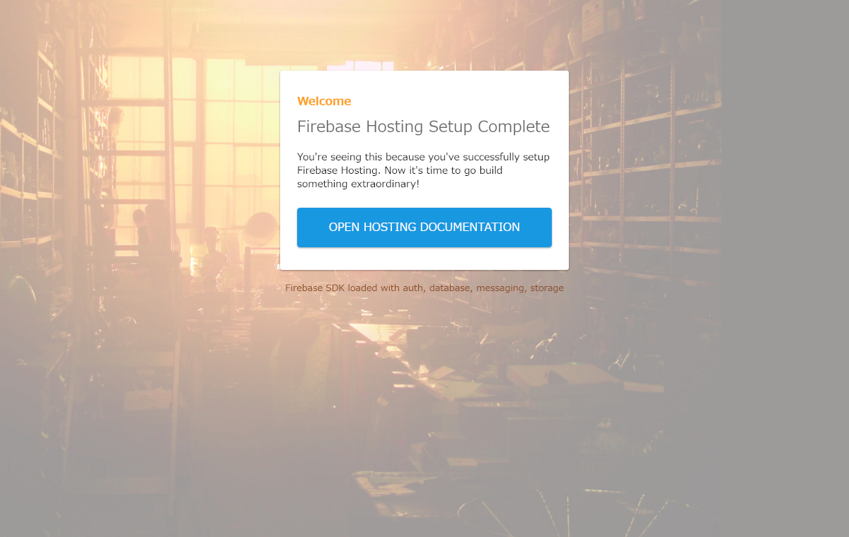Firebase hosting setup complete