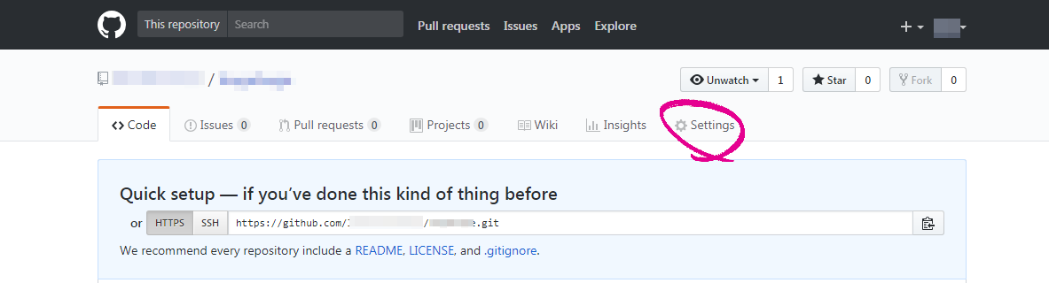 GitHub code to settings